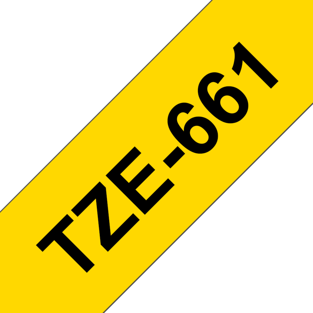 Brother TZe-661 Negro sobre Amarillo, 36mm x 8mm