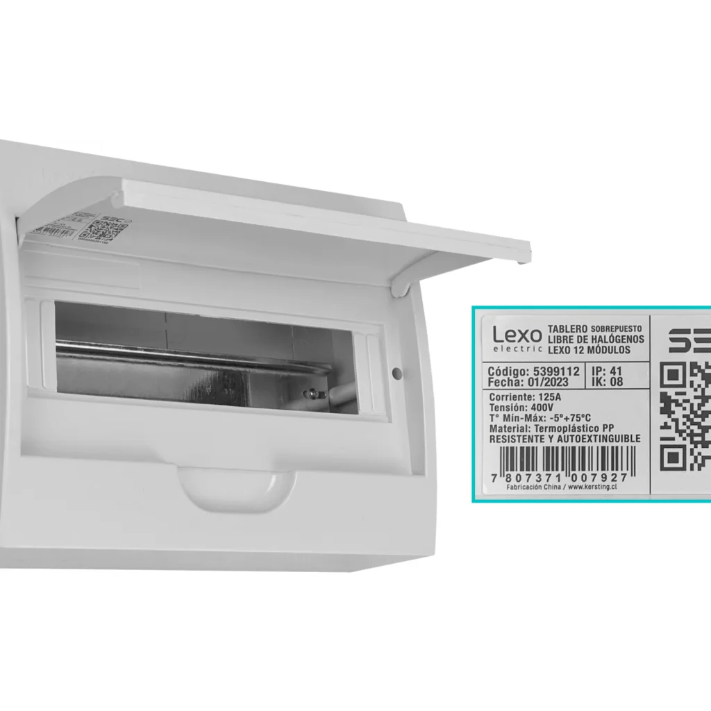 Imagen 1 de LEXO Tablero Sobreponer LSZH 12 Modulos Riel Din IP41 IK08 5399112