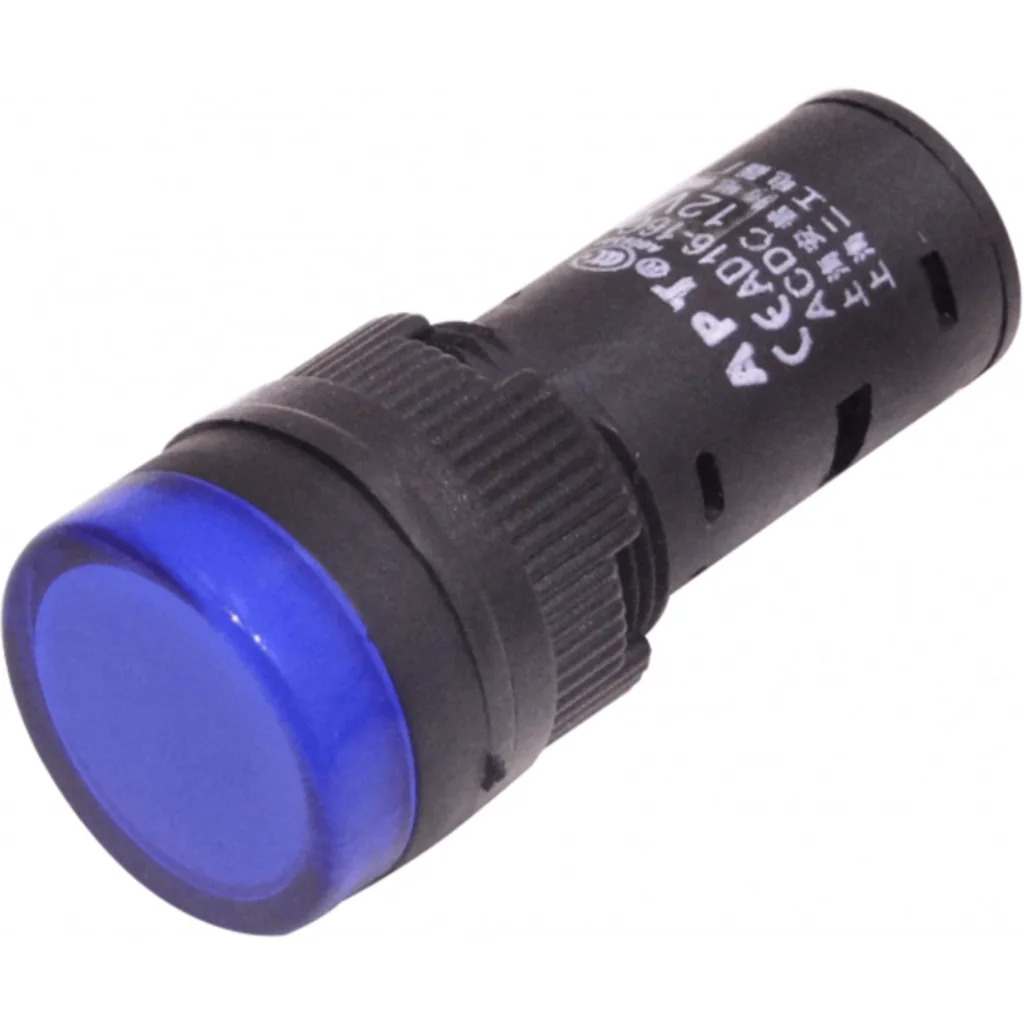 Imagen 1 de Azul Luz Piloto LED 12VDC/AC 15mm-diametro 19mm-cabeza 45mm-altura