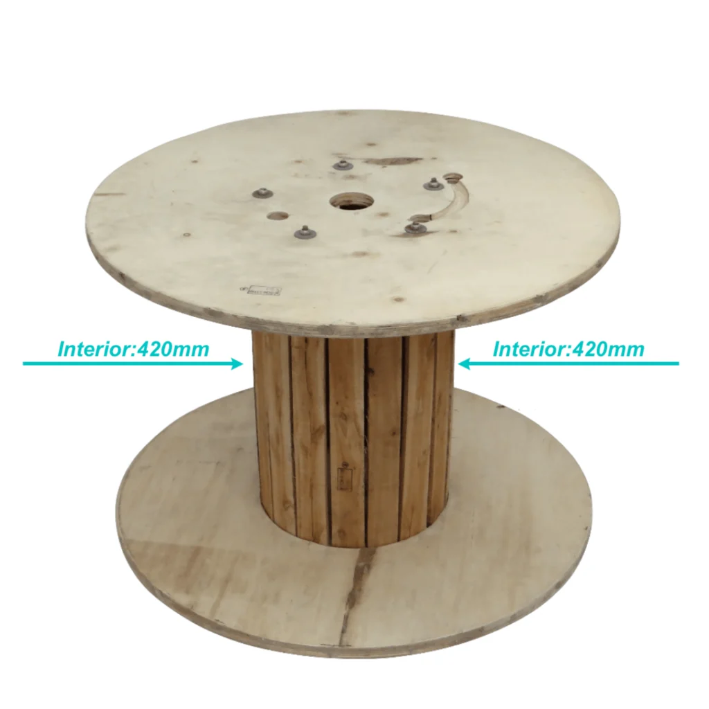 Diametro-120cm Ancho-70cm Carrete Vacio Madera p/Cable de Fibra Optica