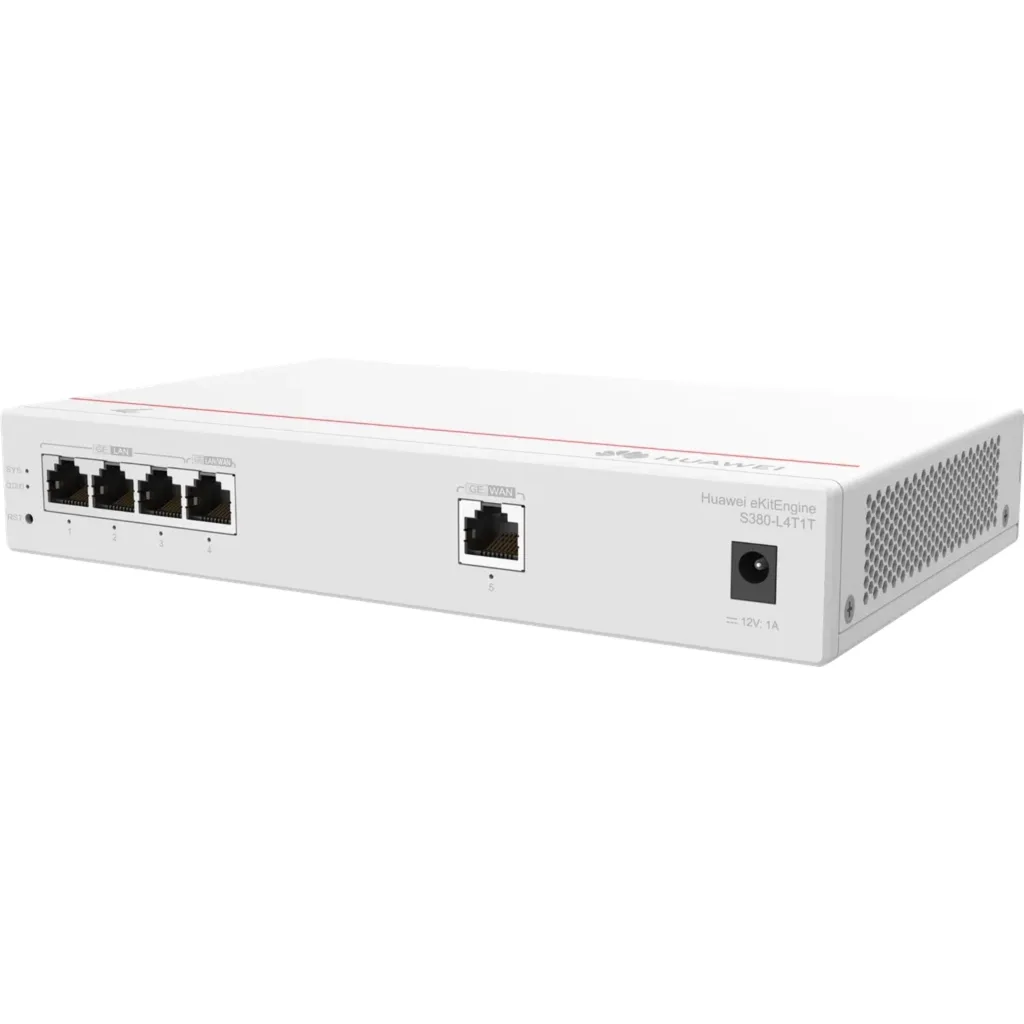 Imagen 1 de S380-L4T1T. Gateway Huawei eKit 1 puerto WAN 4 puertos LAN 10/100/1000Base-T soporta 200 usuarios concurrentes, capaz de administrar hasta 32 APs