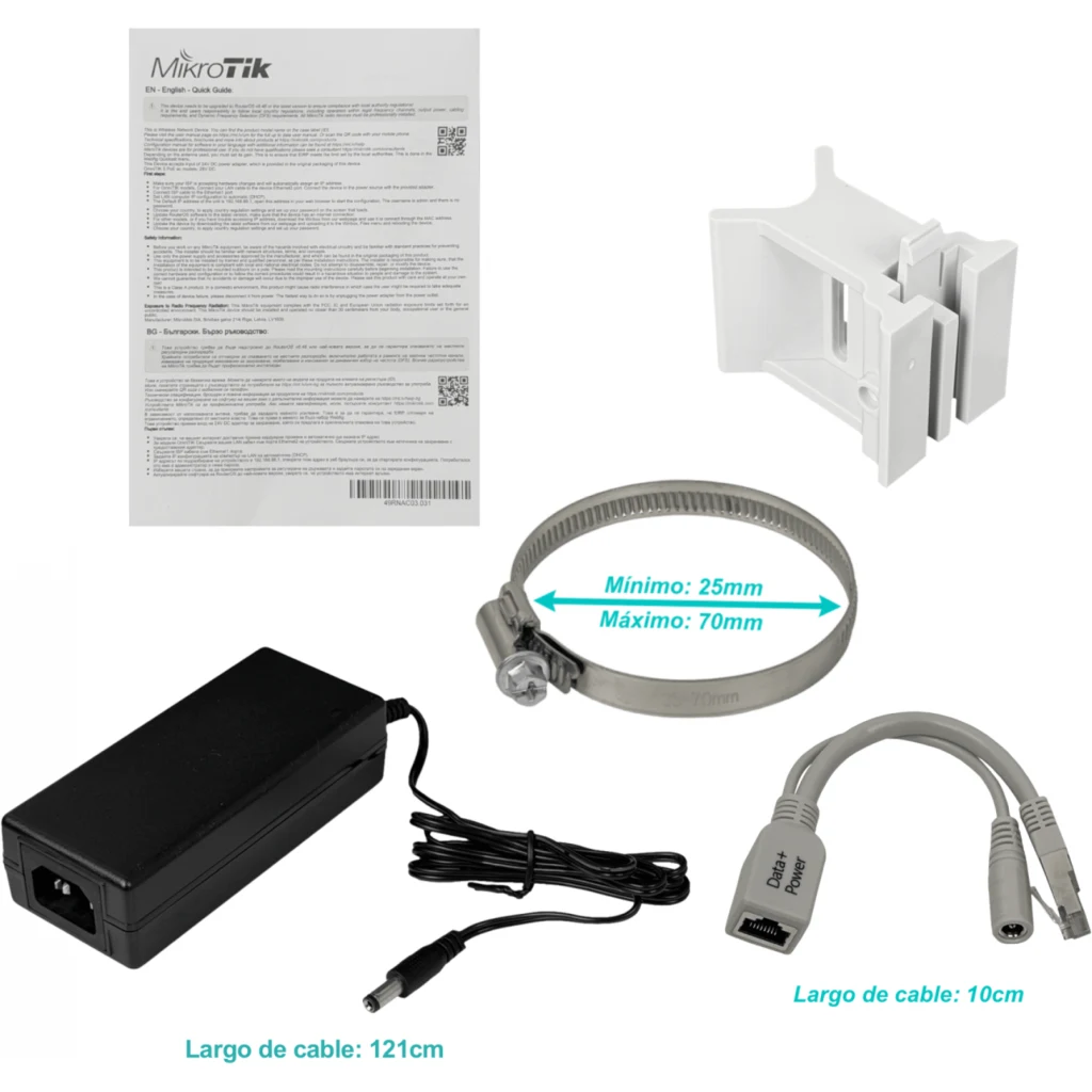 MIKROTIK Req-Cable 400mW-P 5GHz 2-8dBi L5 26DBM-P 5-100-PoE/9-30V USB