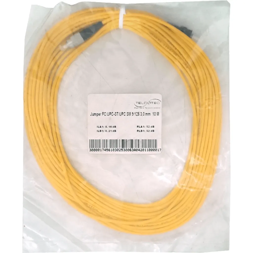 10mt ST-FC MonoModo SM Simplex Jumper Cable Fibra 3.0mm 9/125um LSZH
