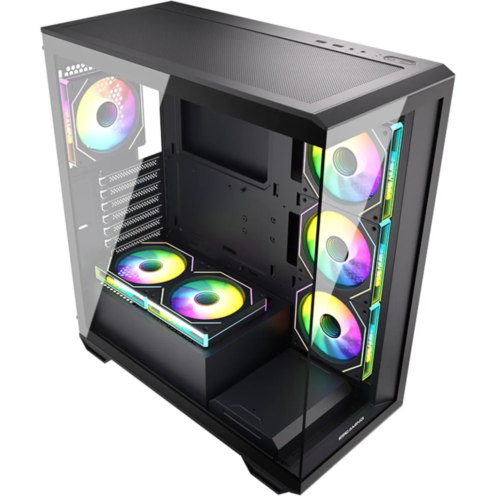 Imagen 2 de Gabinete Gamer EsGaming GILGAMESH 270deg Micro ATX / ITX 6 ARGB Controlado