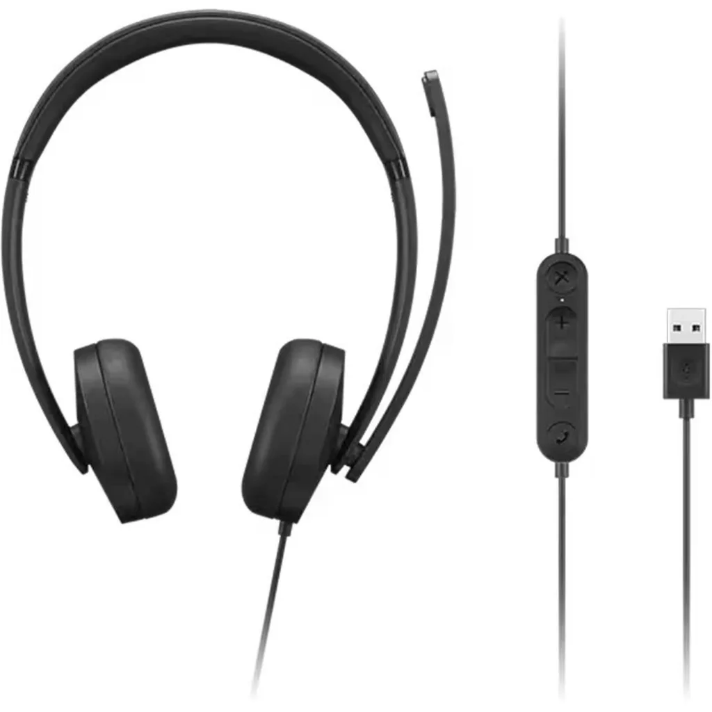 Auriculares Lenovo Stereo Headset Gen2  Conectividad Alámbrica USB-A Negro