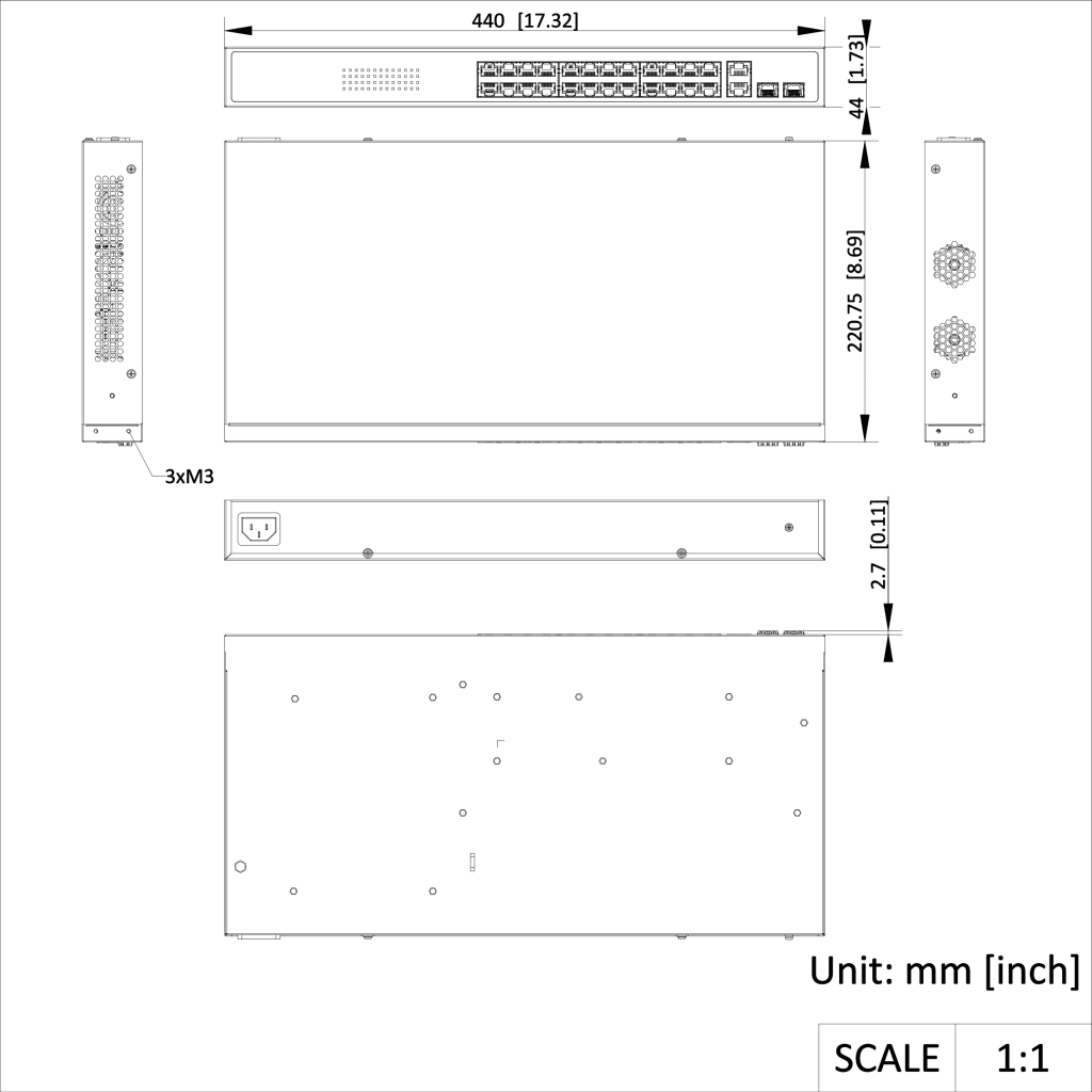 Imagen 1 de Switch Smart Managed Hikvision 24 x 10/100 Mbps PoE ports 2 x SFP