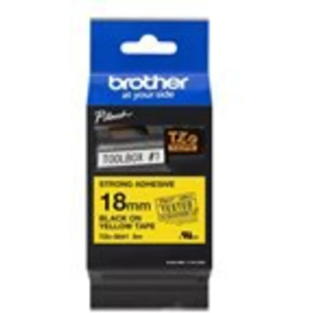 Cinta Rotuladora Brother TZE-S641 Negro Sobre Amarillo Indstrl. 18mm x 8mt