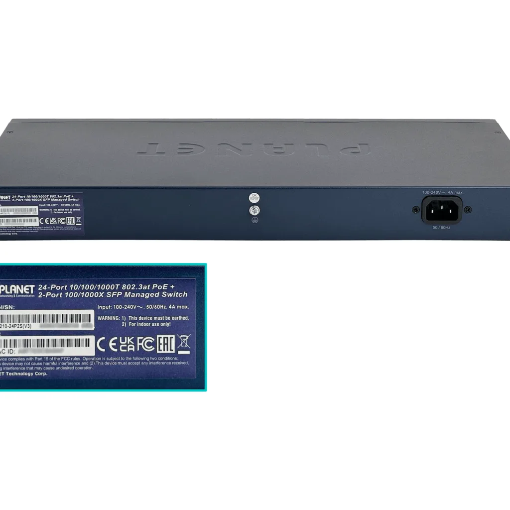 PLANET 24-1000-PoE+af/at 330W 2-SFP Console Switch Admin Rack L2/L4
