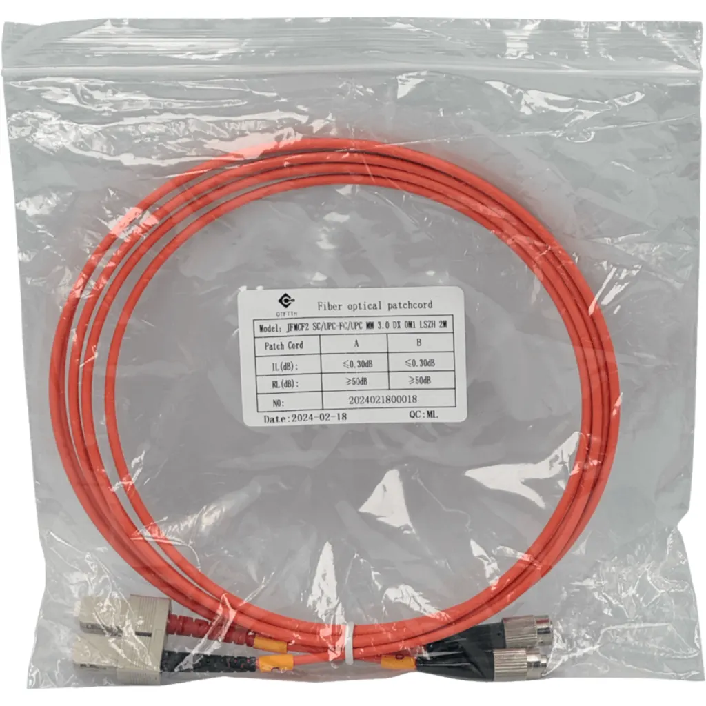 Imagen 2 de 2mt SC-FC OM1 MultiModo MM Duplex Jumper Fibra 62.5/125um LSZH 
