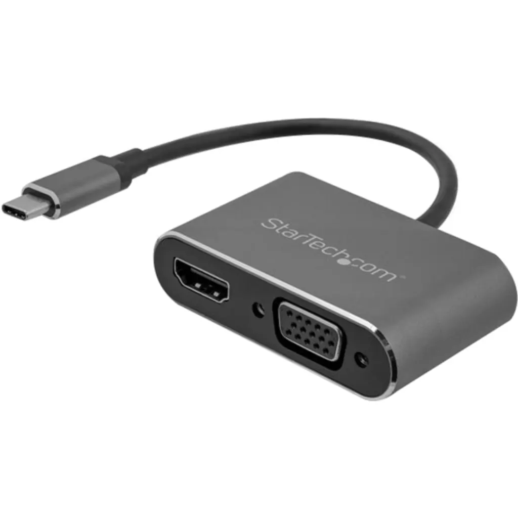 Adaptador USB-C Macho a VGA Hembra / HDMI Hembra 4K 30 Hz Material de Aluminio