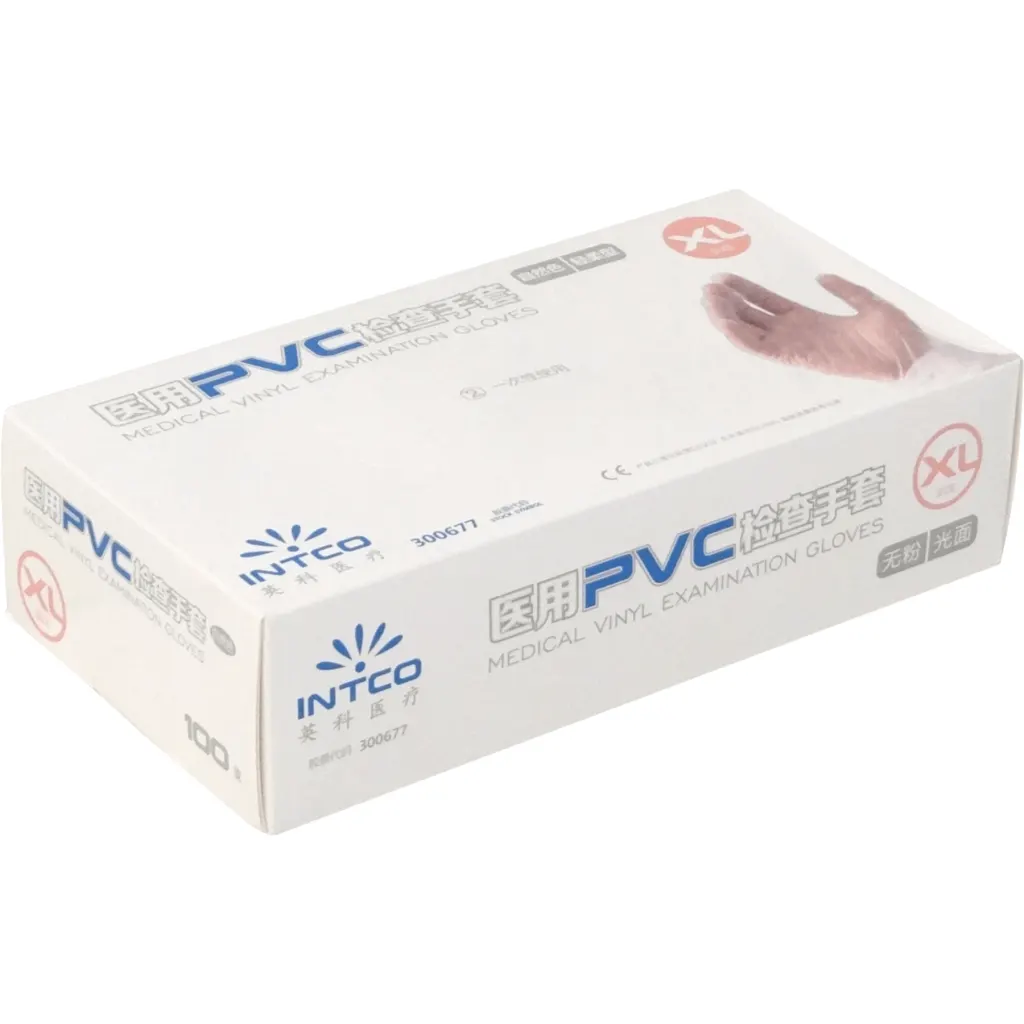 Imagen 2 de 100-unids Talla-XL 50-pares Guantes PVC Blanco Desechable Extra-Large