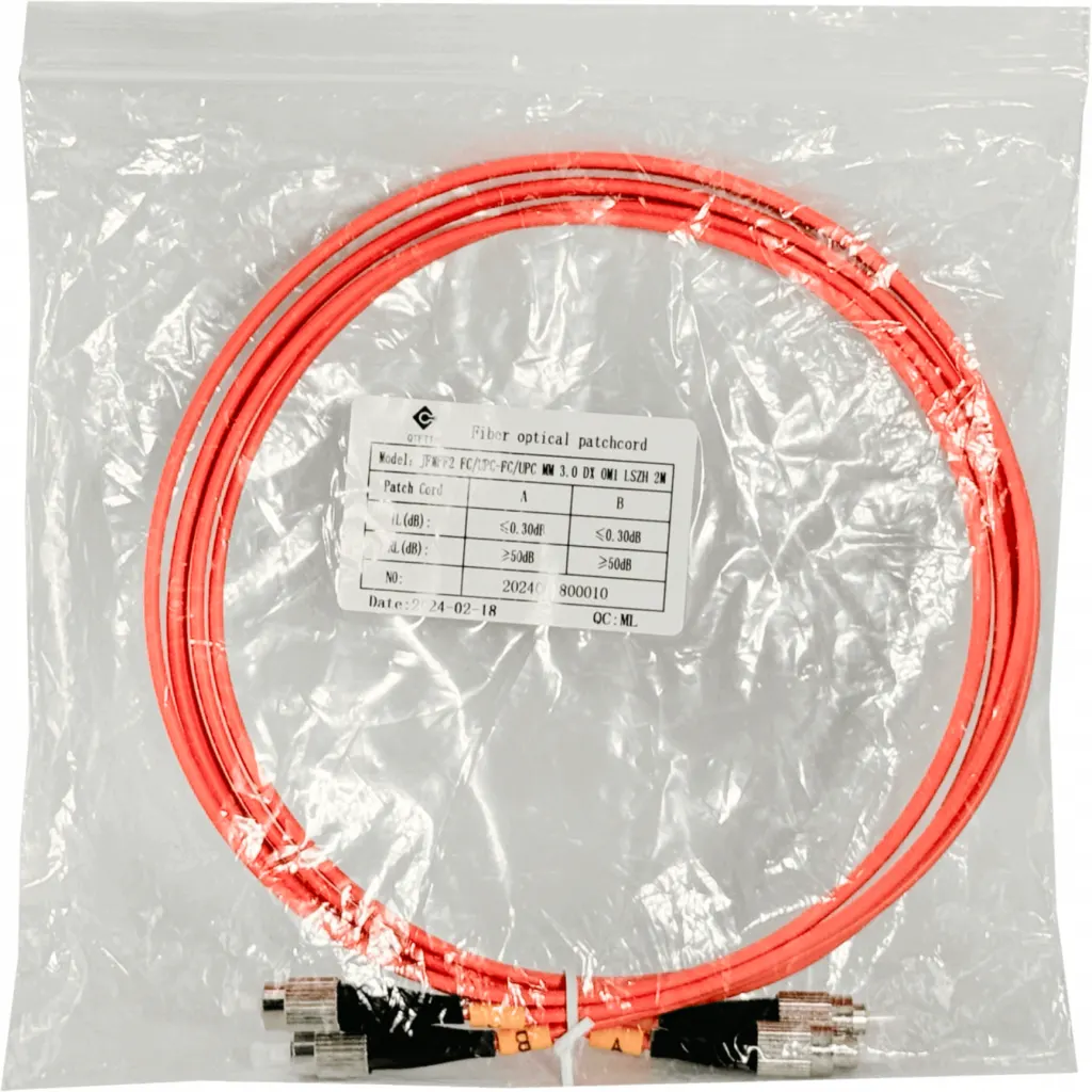 2mt FC-FC OM1 MultiModo MM Duplex Jumper Fibra 62.5/125um LSZH