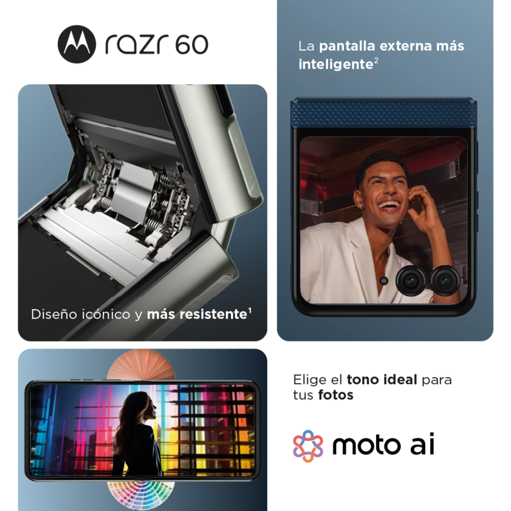 Imagen 2 de Celular Motorola Razr 60 Memoria 512GB RAM 12GB 50MP 6.9' Blanco