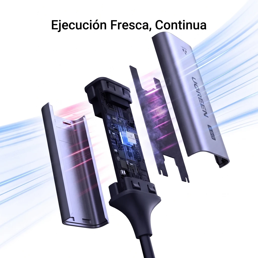 Imagen 6 de Adaptador de Red UGREEN CM483 USB-C a Red Gigabit Ethernet RJ45 Aluminio