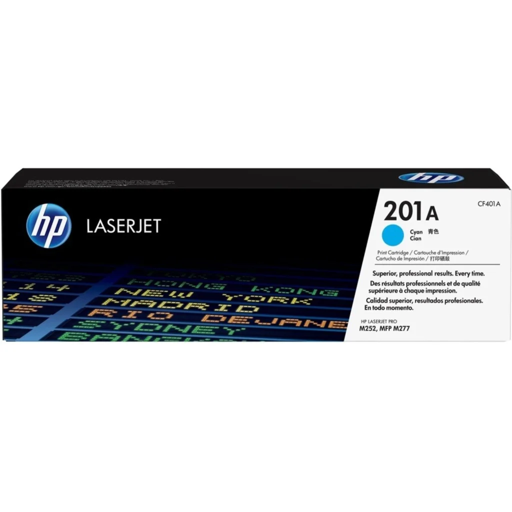 Toner HP 201A Cian para Impresoras Láser LaserJet M252dw/M277dw, 1400 Páginas