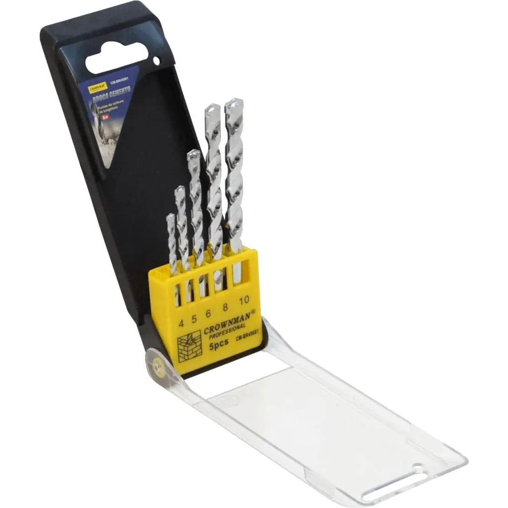 Brocas Concreto 4x74mm 5x84mm 6x99mm 8x119mm 10x119mm 5un. CM-BR45001