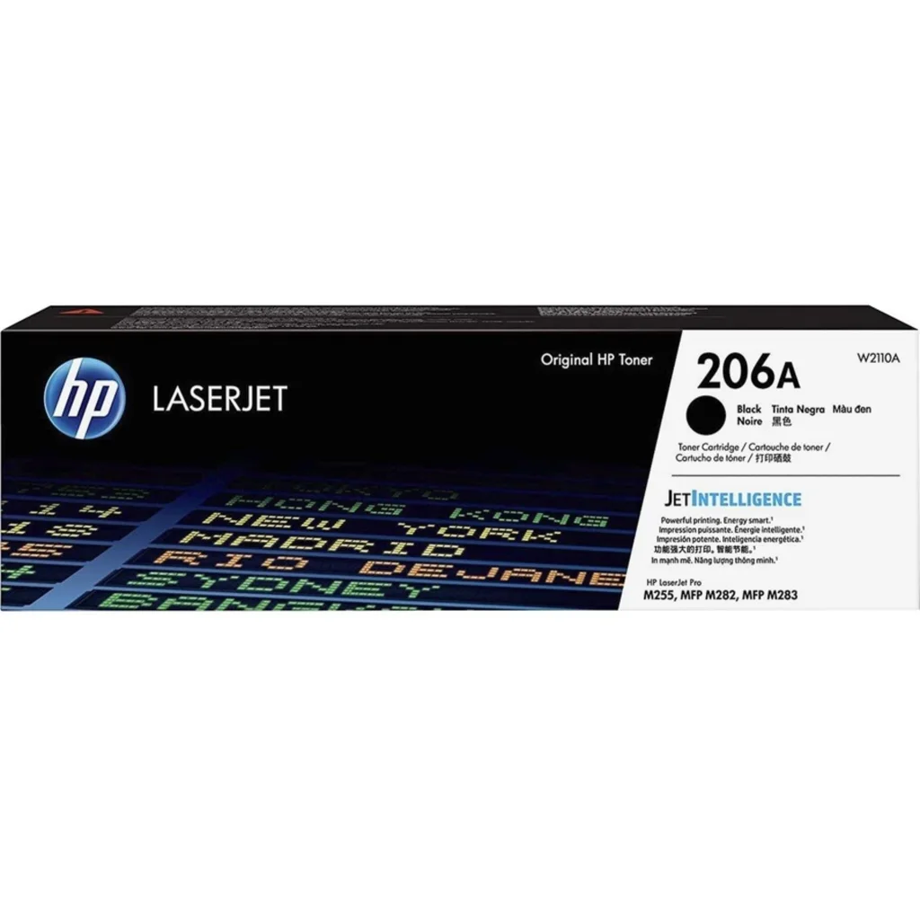 Tóner HP 206A Color Negro p/ Impresoras M255dw-nw/M283cdw-nw, 1350 Pág aprox
