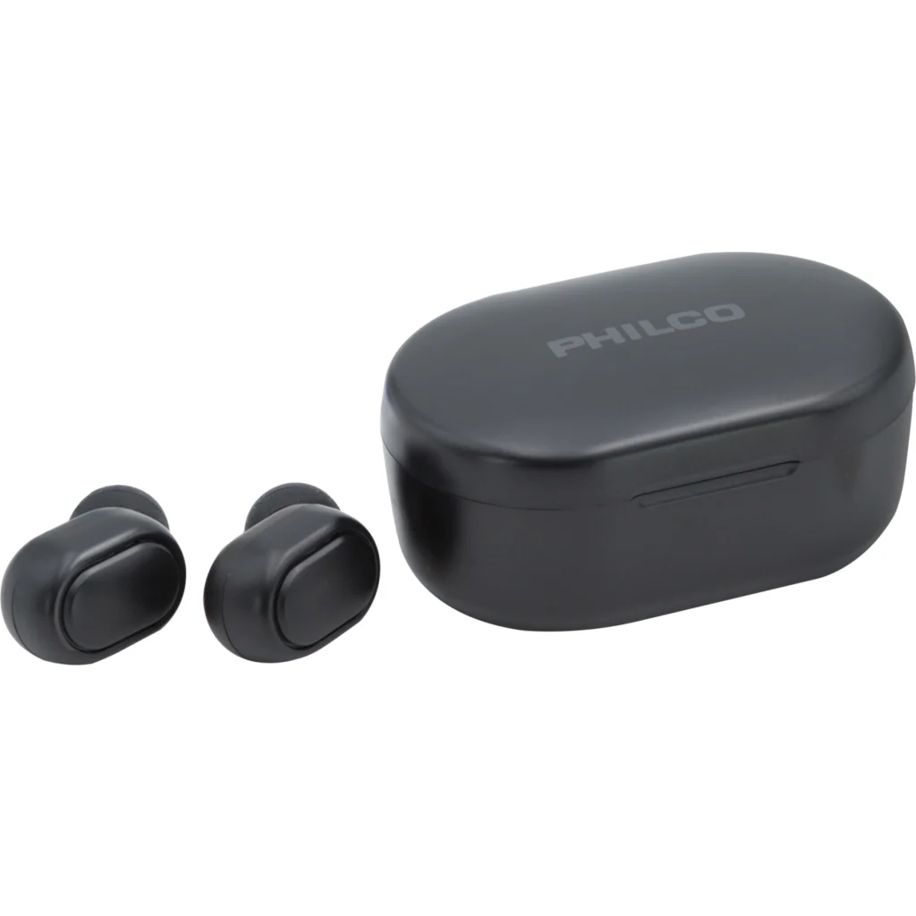 Imagen 2 de Audífonos Inalámbricos Philco TWS Earbuds TW5BK, Batería 3 Horas Continuas Negro