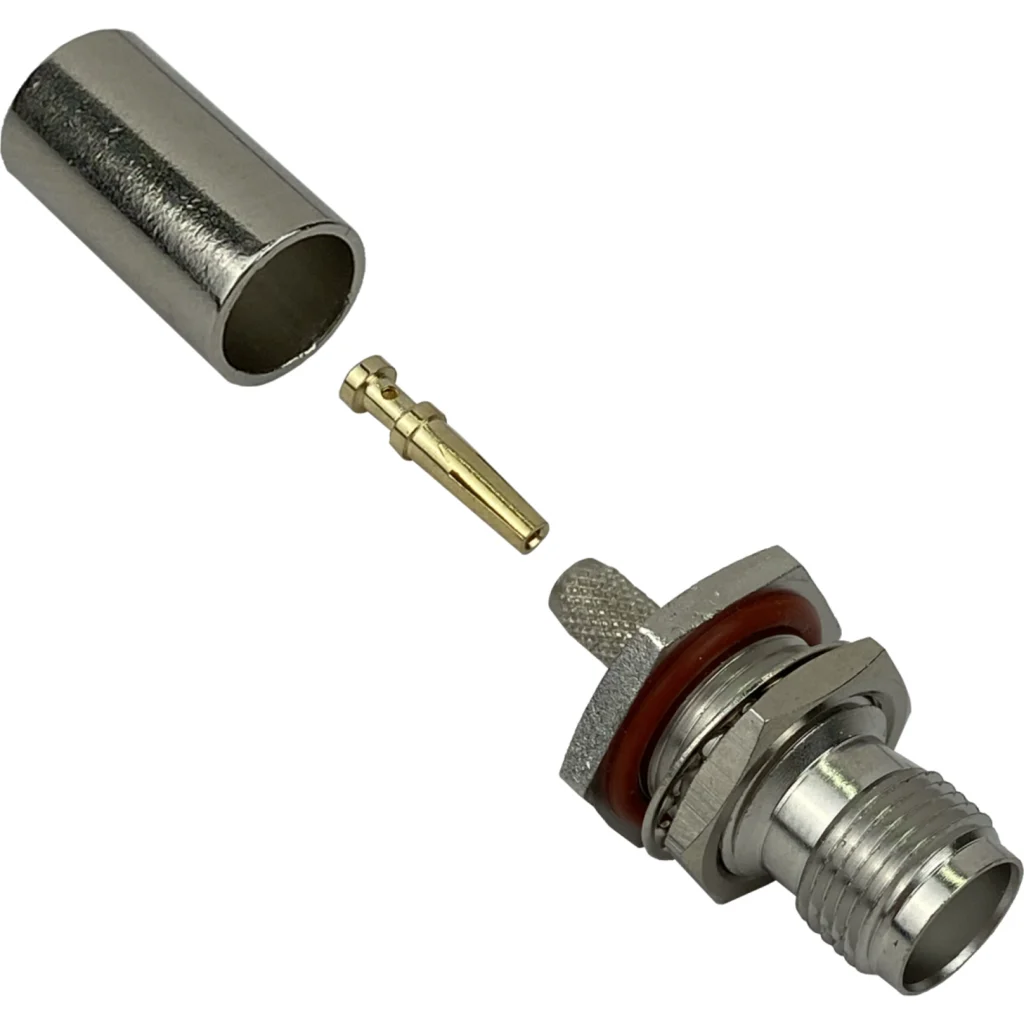 Imagen 3 de .TNC-Hembra LMR195 RG58 13mm-Diamet Panel Conector Crimpeable Coaxial
