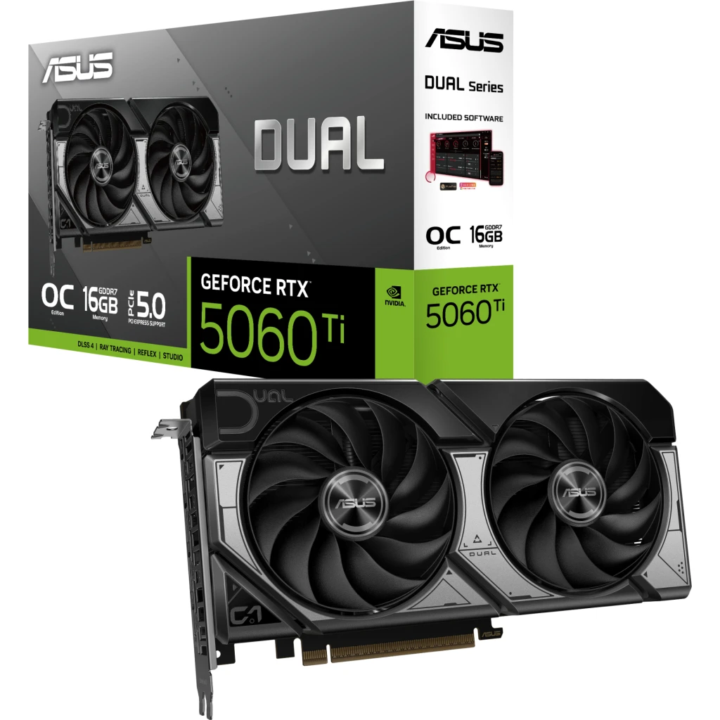Tarjeta de Video Nvidia GeForce ASUS Dual RTX 5060 Ti 16GB GDDR7 OC
