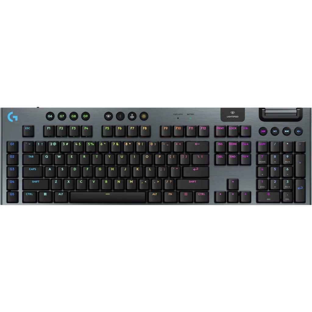 Teclado Gamer Inalámbrico Logitech G915 X LightSpeed RGB Inglés USB RF Bt Black