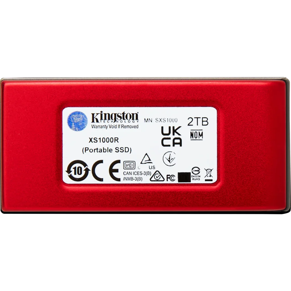 Imagen 1 de Unidad SSD Externo Kingston XS1000R 2TB USB 3.2 gen2 Rojo Lec1000MBs Esc1000MBs