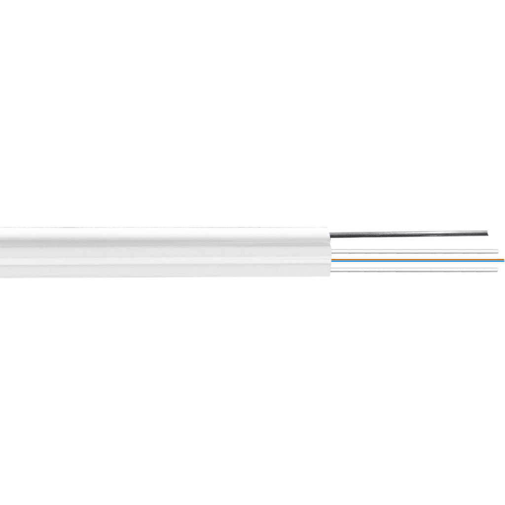 Imagen 3 de Blanca 1000mts 2-Fibra-SM-G652D DropFTTH Exterior-PVC 3-Portante 5x2mm