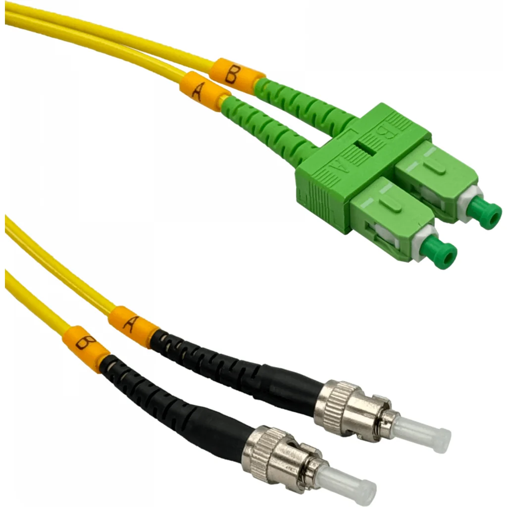 Imagen 1 de 3mt SC/APC-ST/UPC MonoModo SM Duplex Jumper Cable Fibra 9/125um 3mm