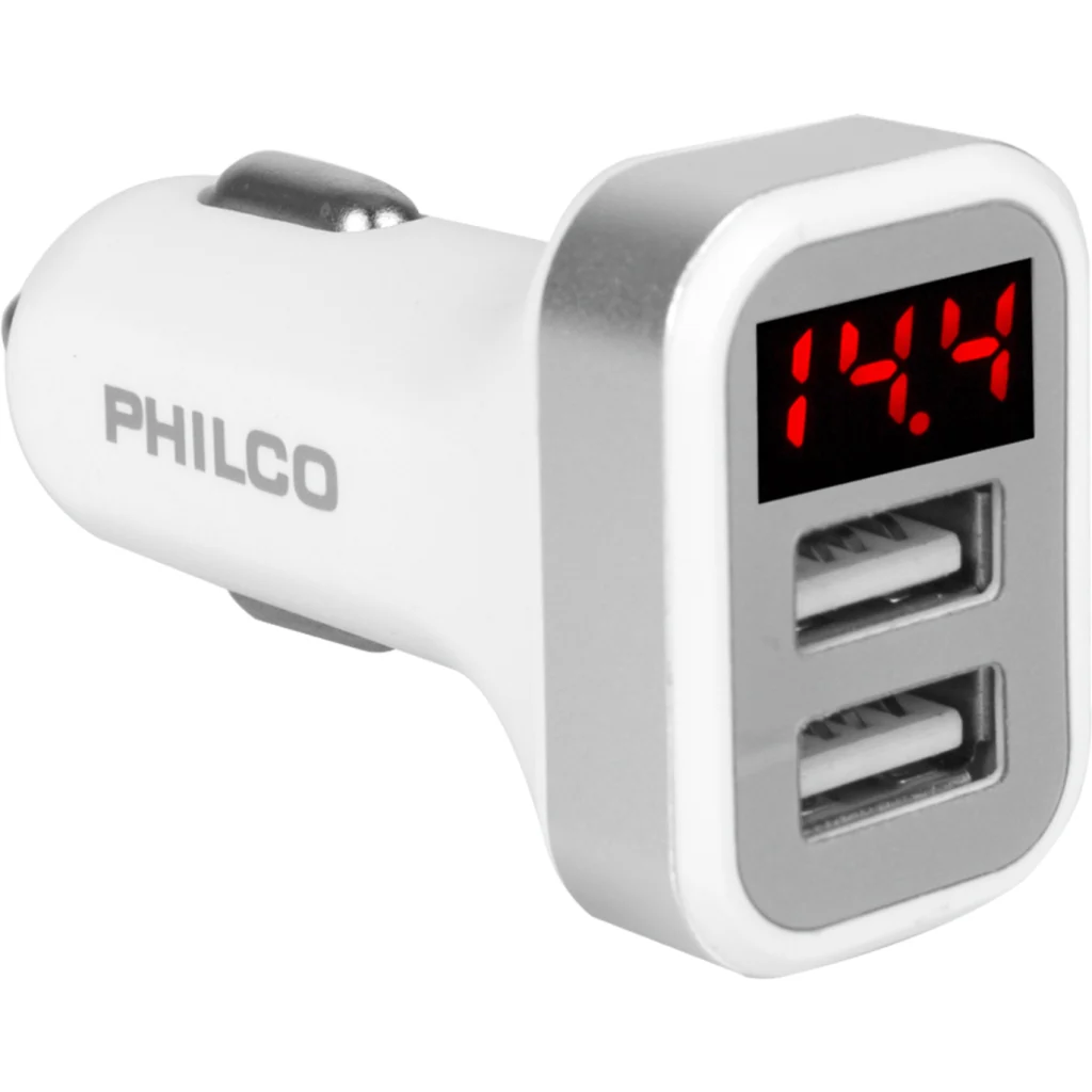 Imagen 2 de CARGADOR AUTO DOBLE USB CON PANT LED