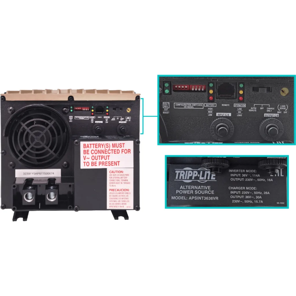 Imagen 6 de TRIPPLITE 3600W/7200W 36VDC 230VAC PWM UPS req-baterias