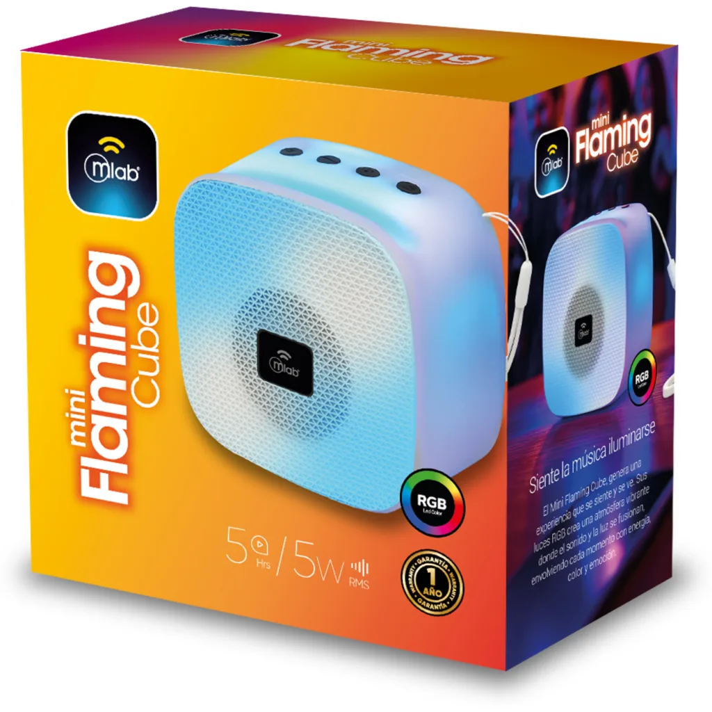 Imagen 5 de MLAB PARLANTE MINI FLAMING CUBE WHITE
