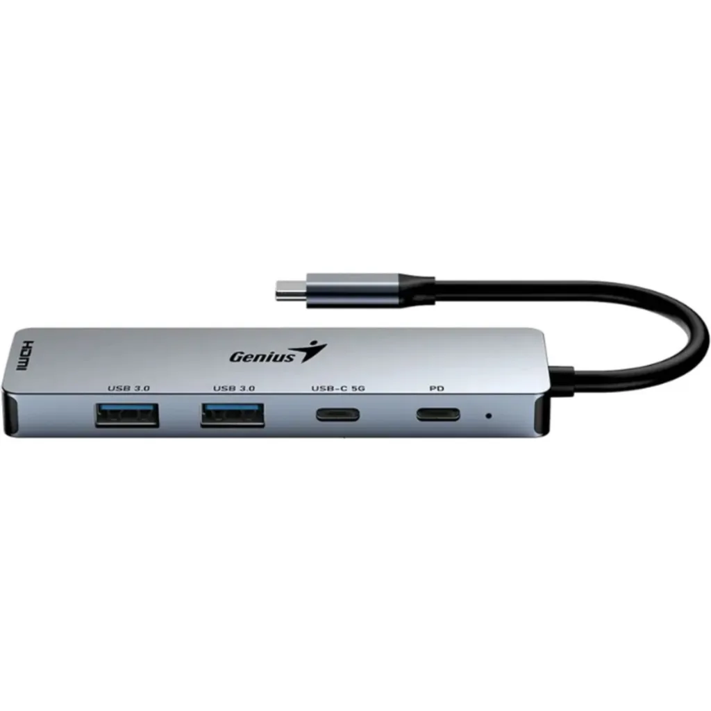 Imagen 2 de GENIUS HUB 5 in 1 PLUG TYPE-C to JACK HDMI, PD, USB 3.0-UH-500-GR