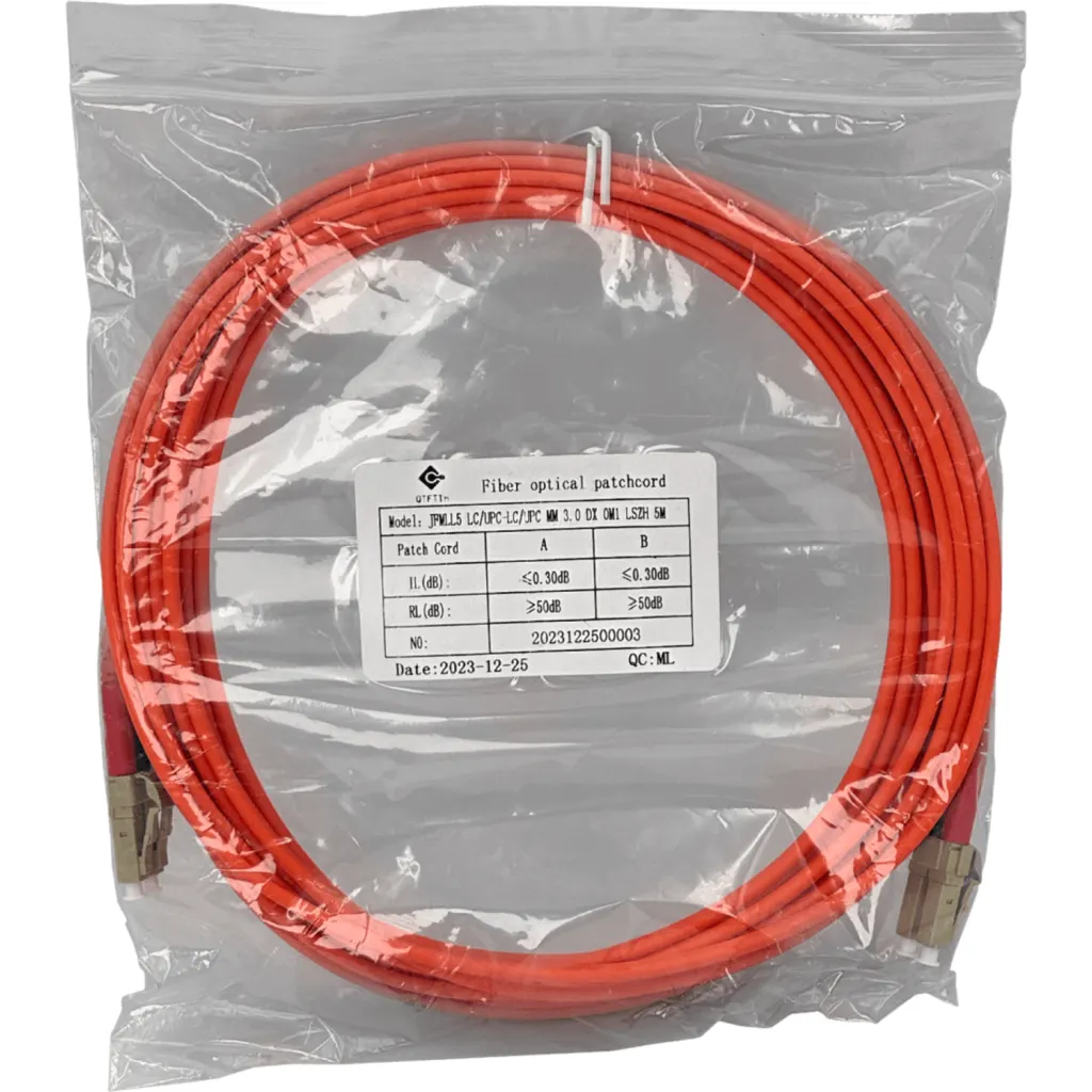 5mt LC-LC OM1 MultiModo MM Duplex Jumper Fibra 62.5/125um LSZH