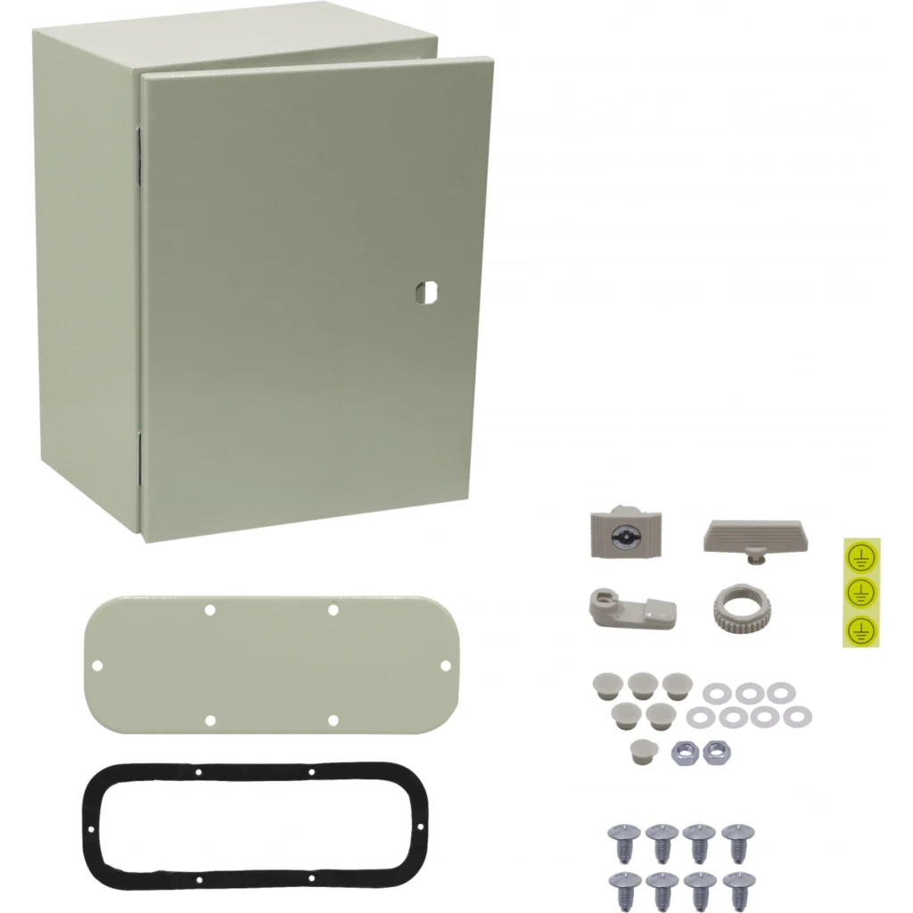 Imagen 3 de TIBOX 400x300x200mm 1-chapa inc-Llave Caja Metalica Tablero IP66 Beige