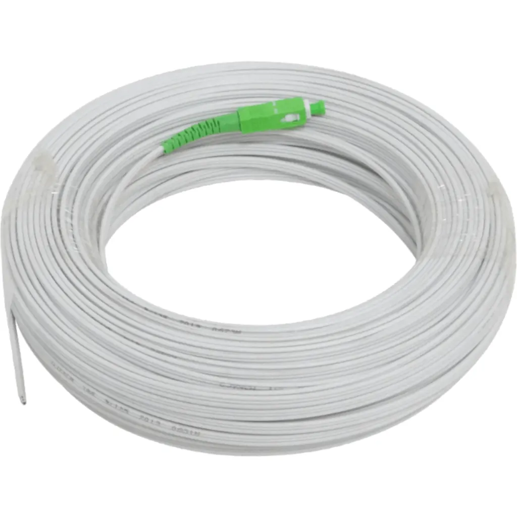 Blanco Drop-Port 50mt SC/APC MonoModo SM SX Pigtail Cable Fibra G652D