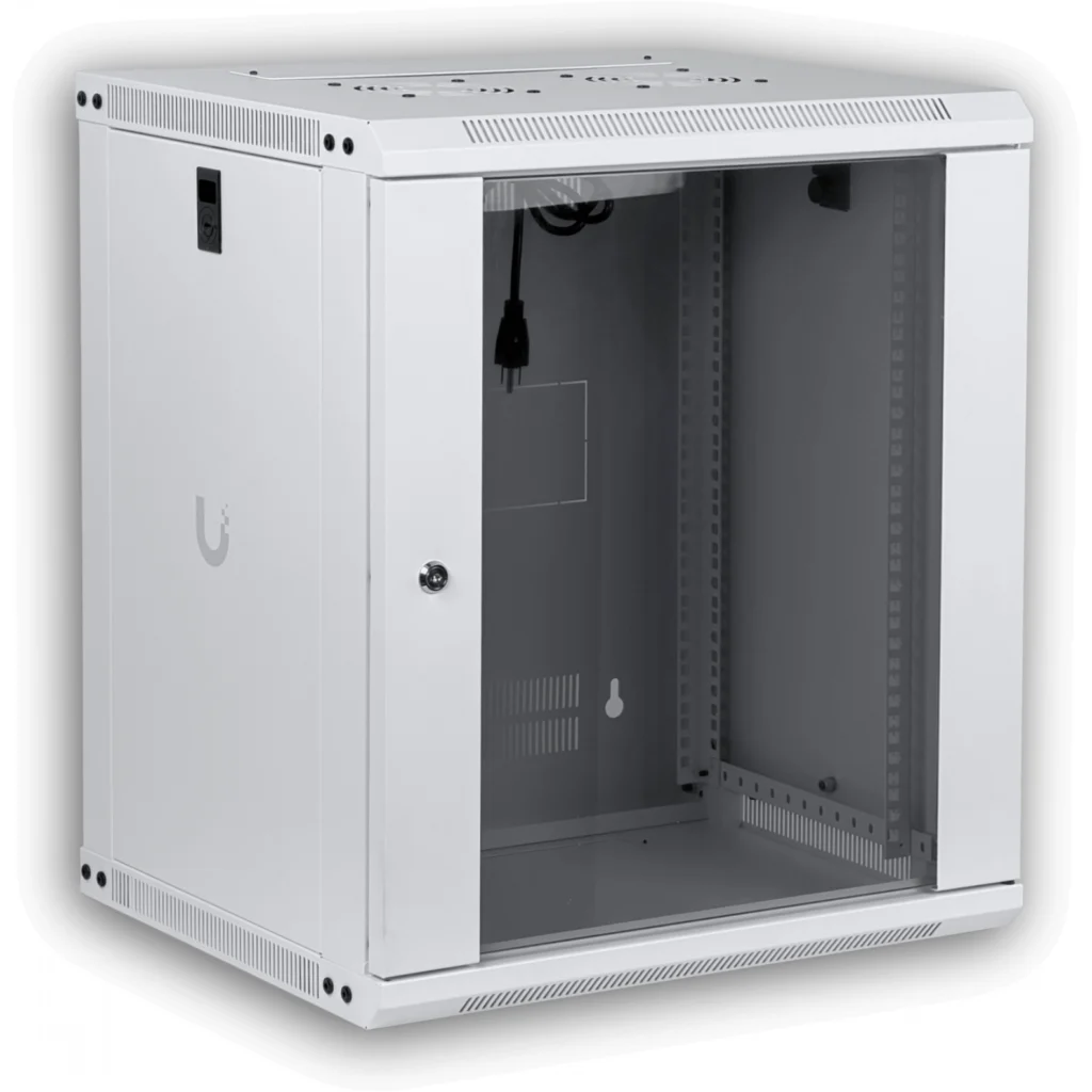 Imagen 5 de UBIQUITI Blanco 12U 45cm-Fondo Puerta-Vidrio Gabinete Rack Pared Muro