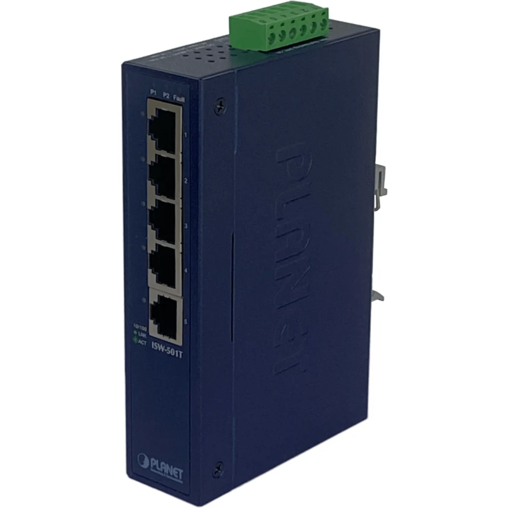 Imagen 3 de Switch Industrial Planet 5-100 5 Port 10/100TX No Admin Riel-DIN 12-48VDC