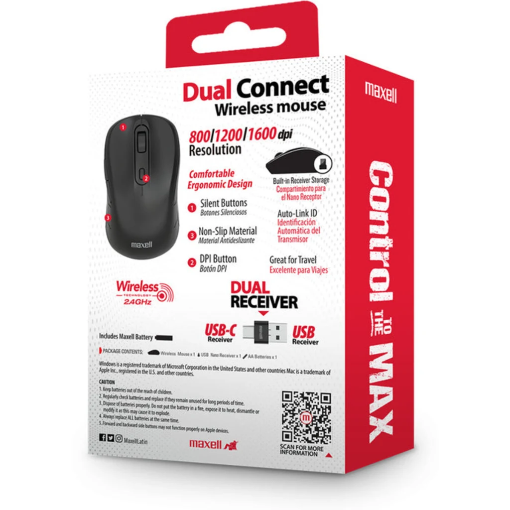 Imagen 4 de Mouse inalambrico Dual Connect Maxell MOWL-350DUAL DON