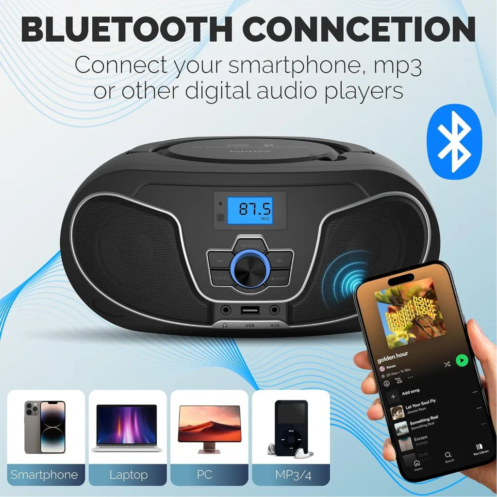 Imagen 6 de RADIO BOOMBOX CD BT TAZ3300B PHILIPS