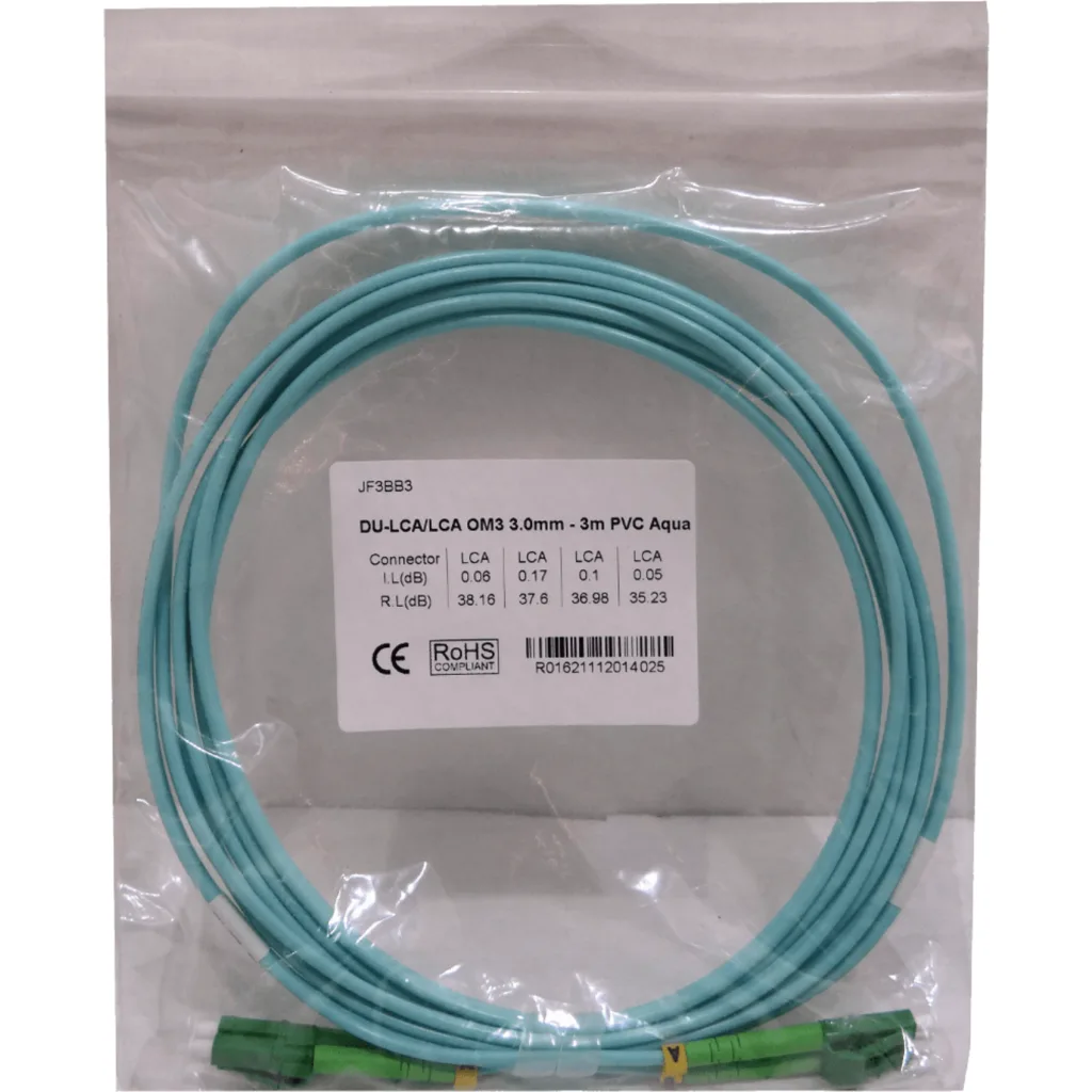 Imagen 1 de 3mt LC/APC-LC/APC OM3 Multimodo MM Duplex Jumper Fibra LSZH
