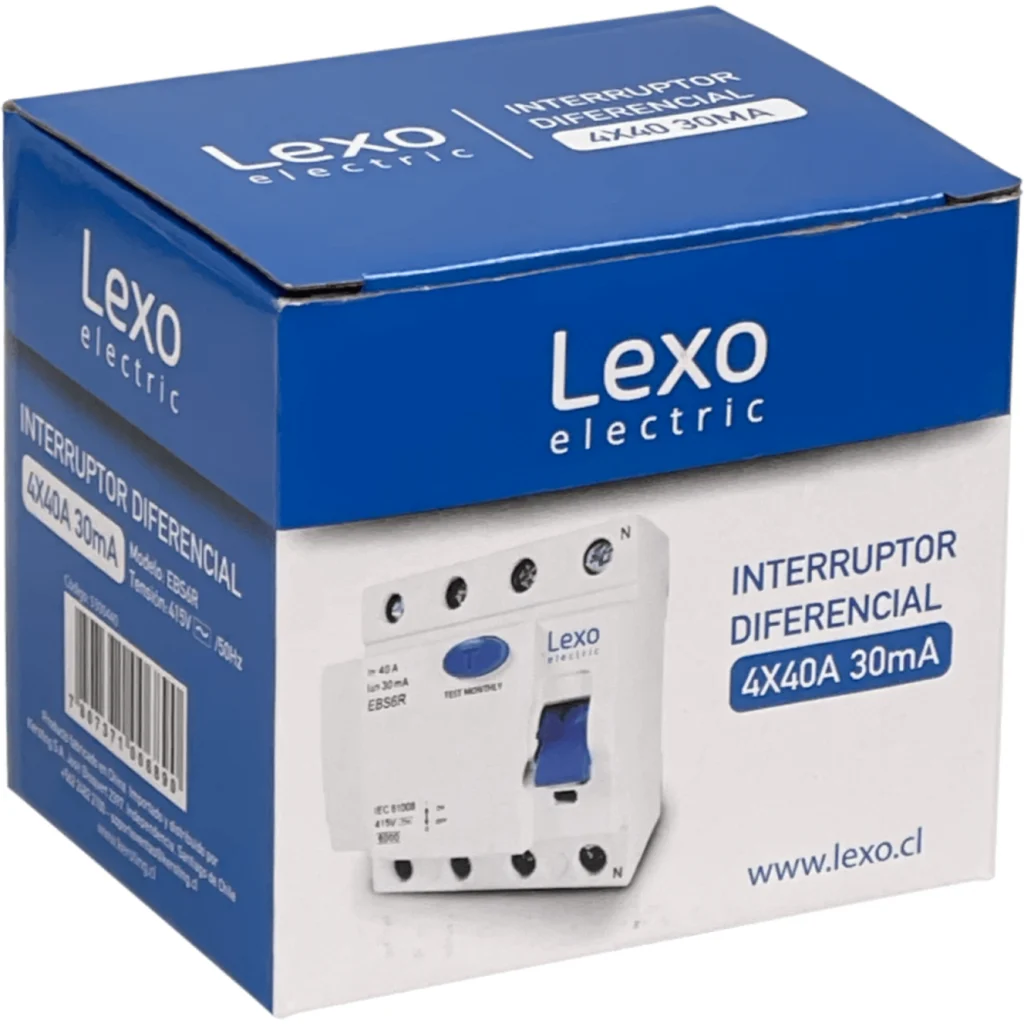 LEXO 4x40A 4P 30mA Interruptor Diferencial BTDIN Proteccion RKN