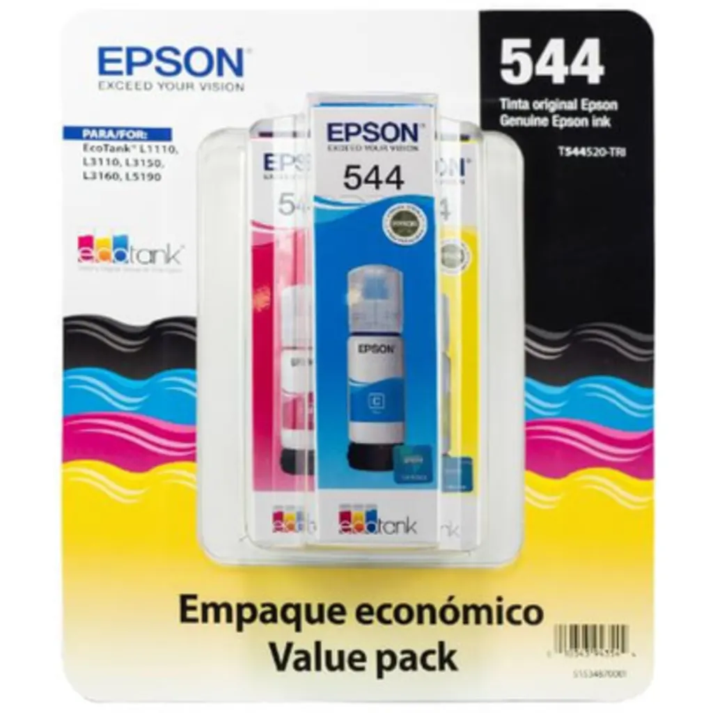 Pack 3x Botellas de Tinta Epson 544 C/M/Y para L1110/L3310/L3150/L3160/L3210