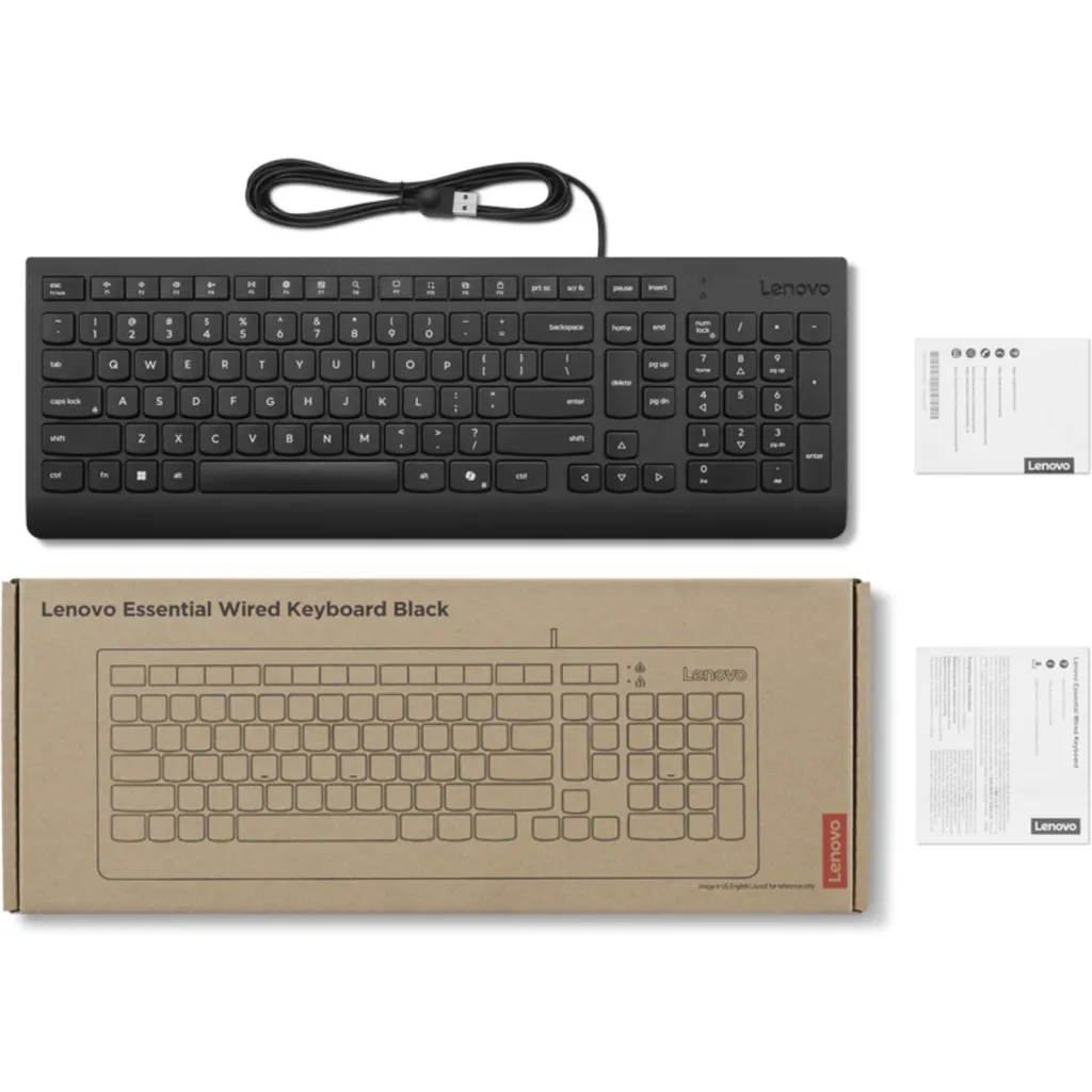 Imagen 2 de Teclado Lenovo Essential Conectividad Alámbrica Tecla Copilot USB Color Negro