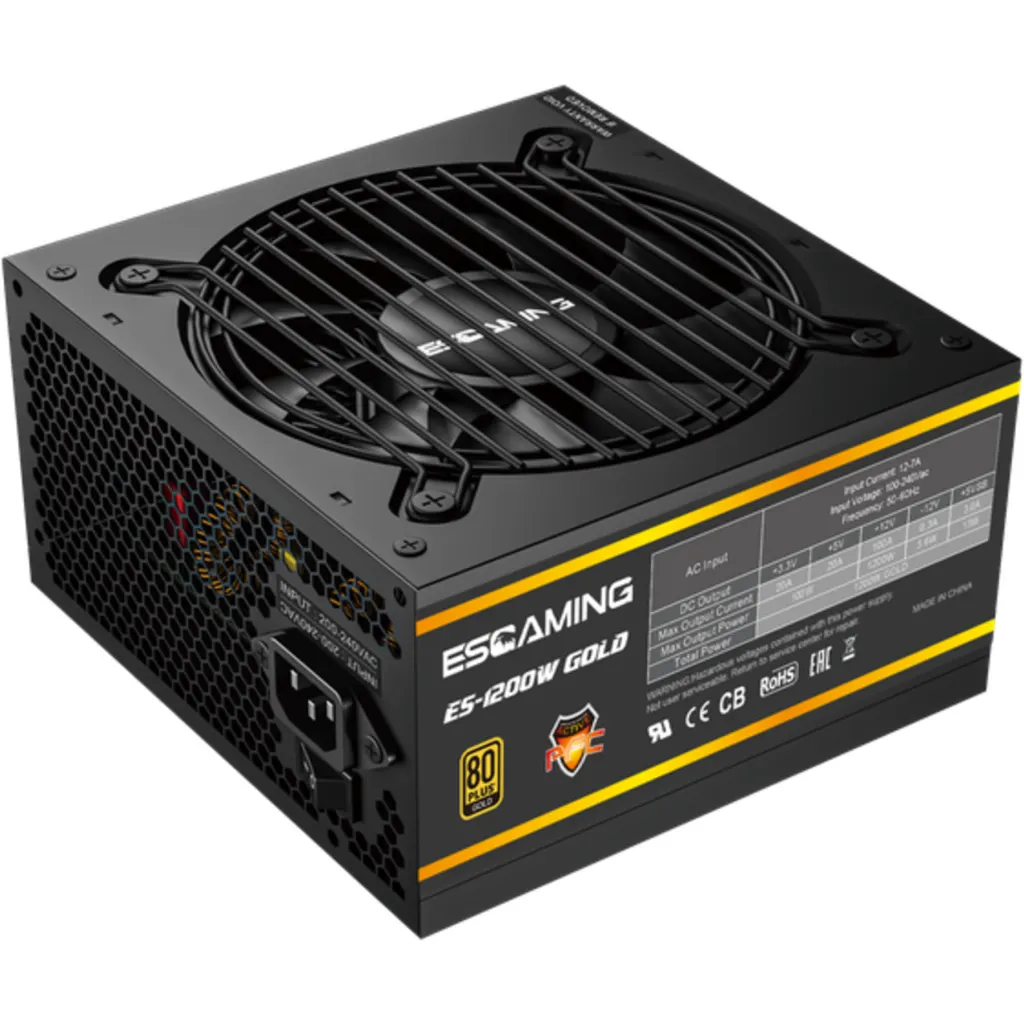 Fuente de Poder EsGamer ESG-1200W, 1200W Modular 80PLUS Certf/Gold