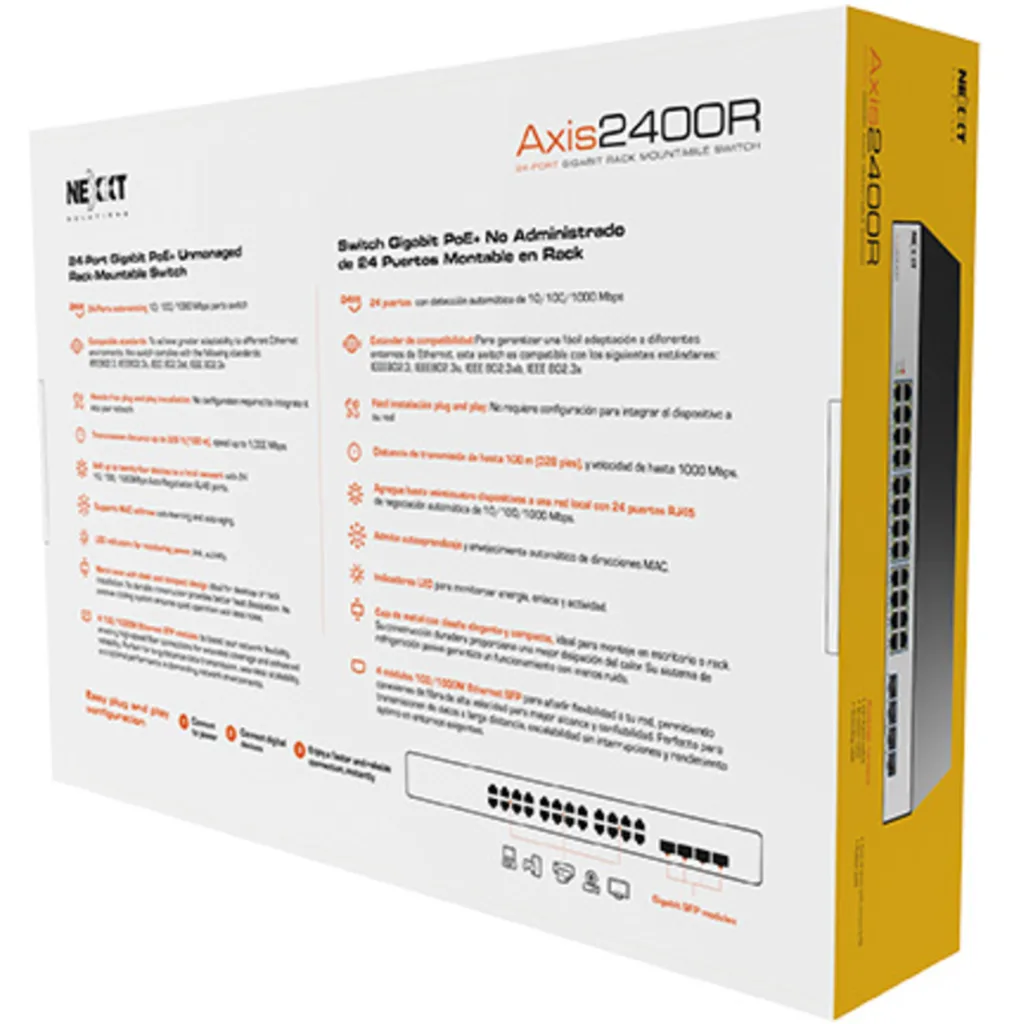 Imagen 6 de Nexxt Solutions Infrastructure - Switch PoE + - Gigabit Ethernet - 24 - 4 Gigabit SFP - Incluye accesorios rack
