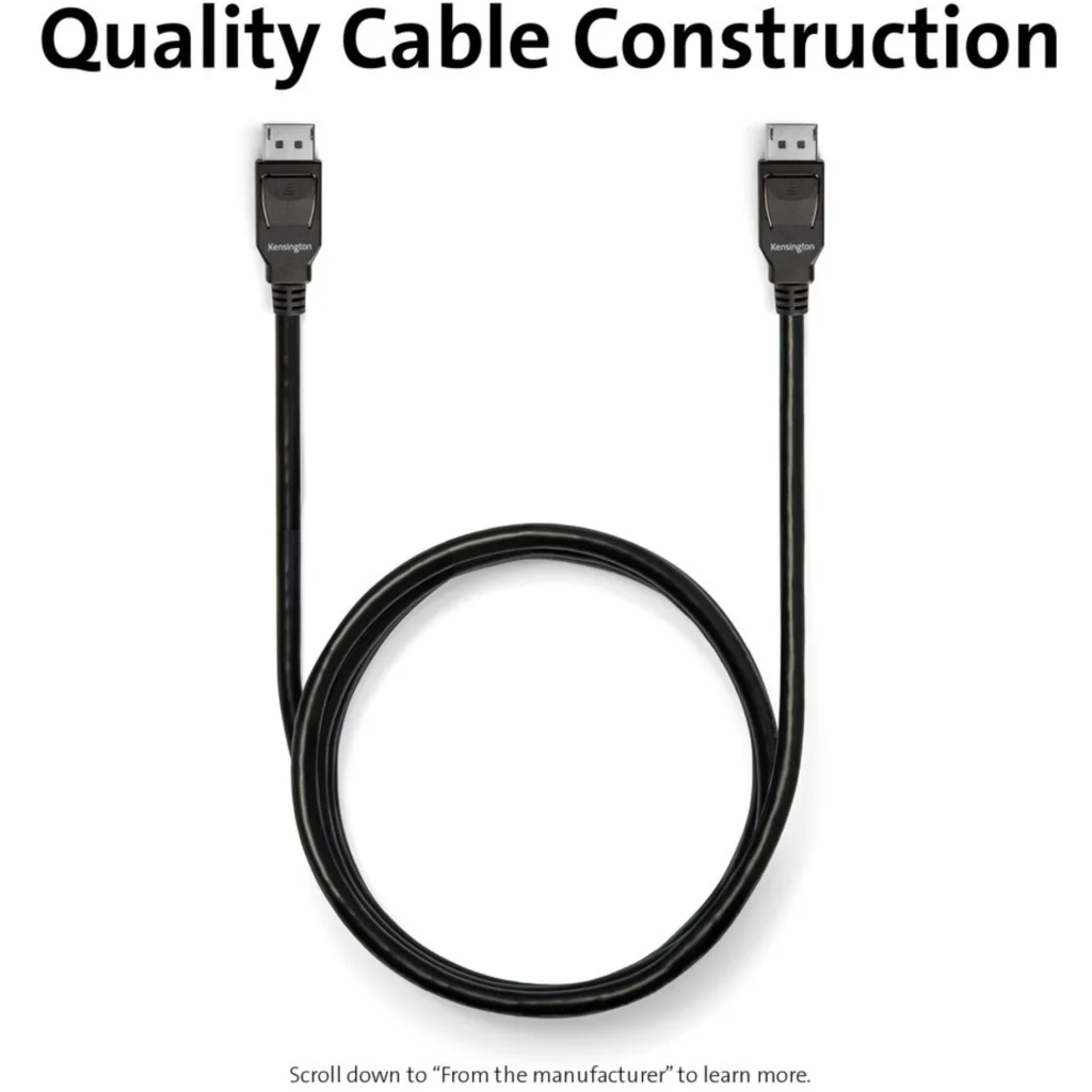 Imagen 10 de Cable DisplayPort v1.4 M/M 8K Cable 1.8mts 6ft Pasivo Color Negro - Kensington