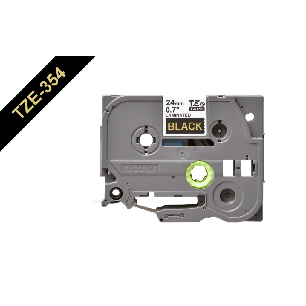 Imagen 1 de BROTHER 24mm Dorado en Fondo Negro Cinta 8mt p/PT-E550WVP/D600VP/P900W