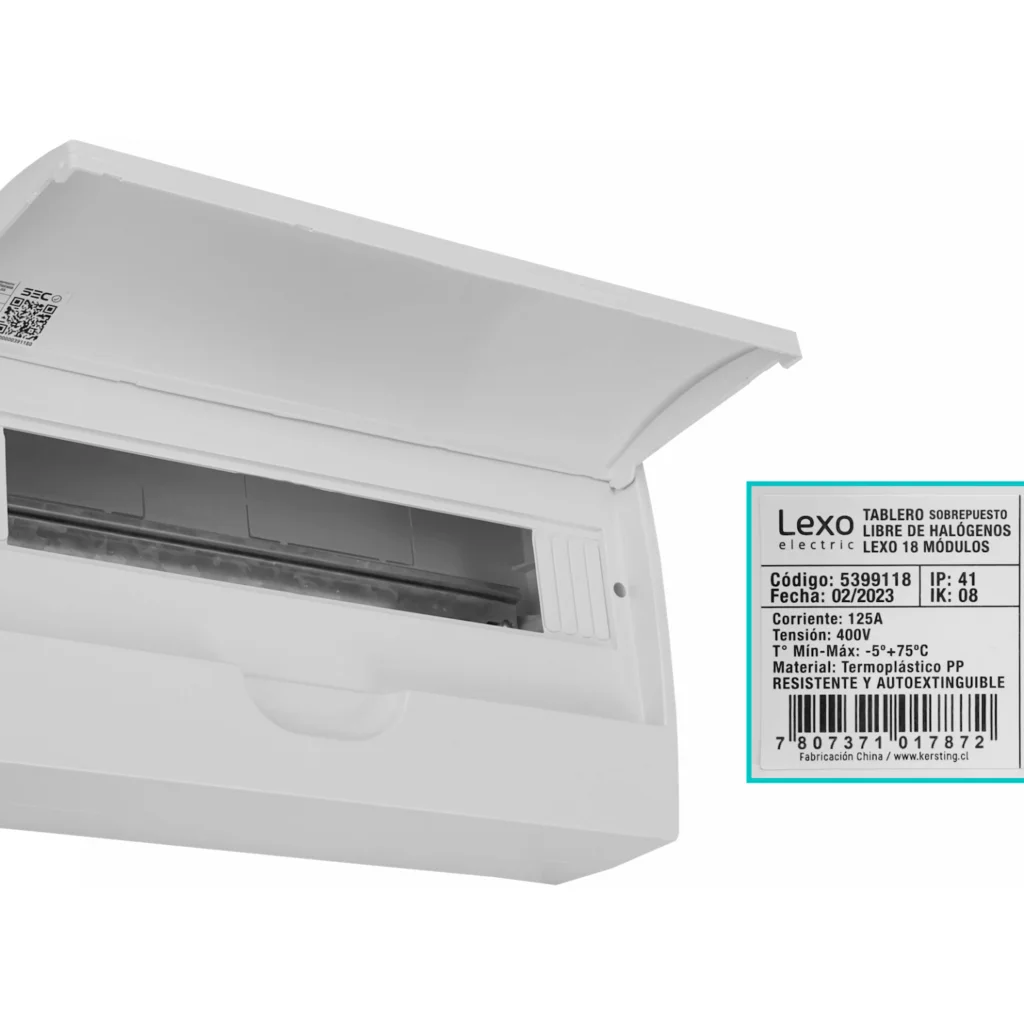 Imagen 1 de LEXO Tablero Sobreponer LSZH 18 Modulos Riel Din IP41 IK08 5399118