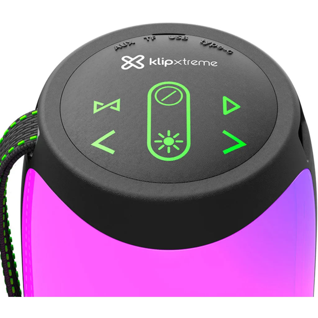 Imagen 2 de Parlante Portál KlipX ZoundFire Pro, LED Flame Lights 16W TWS Bluetooth5.0 Negro