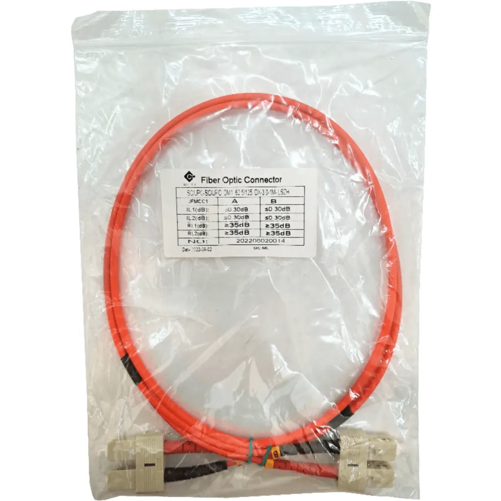 Imagen 1 de 1MT SC-SC OM1 MULTIMODO MM DUPLEX JUMPER FIBRA 62.5/125UM 3MM LSZH